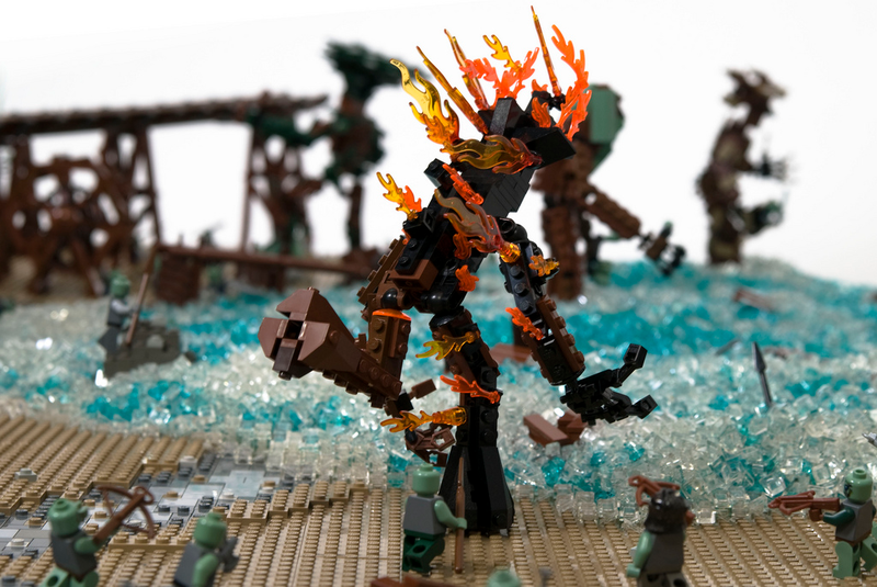 Illustration for article titled The Battle of Isengard from Lord of the Rings, depicted in 22,000 LEGO bricks